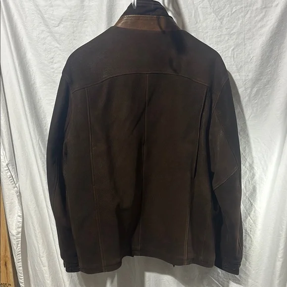Men's Brown Leather Jacket - Picture 4 of 10